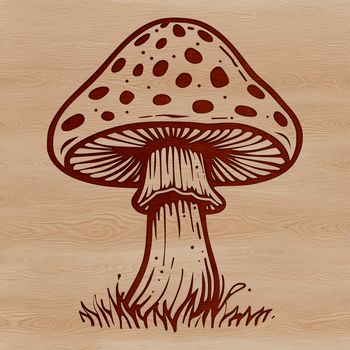 Mushroom icon in vector format, ideal for digital designs and crafts.