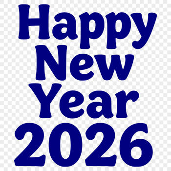 A minimalist vector illustration of the New Year's theme with bold typography.