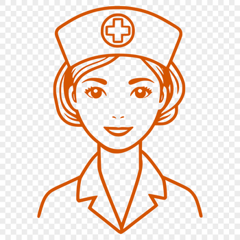 Female nurse in professional attire, suitable for vector design projects.