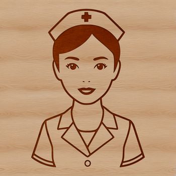 Simple illustration of a woman in nursing uniform, created as a scalable vector image (SVG).