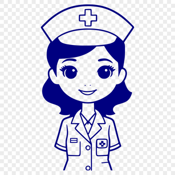 Female nurse in uniform, suitable for vector design projects.