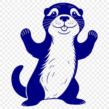 A digital illustration of a river otter in its natural habitat.