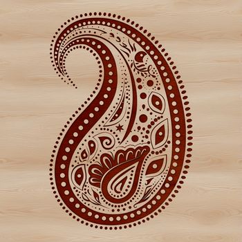 An intricate paisley pattern ideal for cutting out with a machine or using as clip art in various designs.