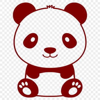 A stylized illustration of a wild animal, specifically a giant panda, created as a vector graphic.