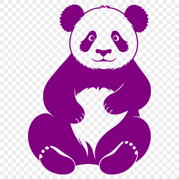 A digital representation of a panda, created as vector art for various uses.