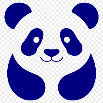 A vector graphic representation of a wild panda animal in a simple design style.