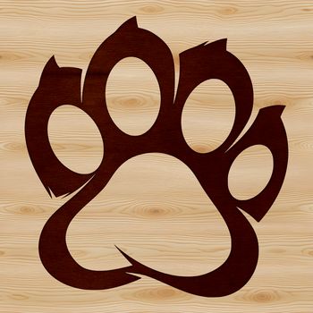 SVG design featuring a realistic animal paw print in high-quality vector art format.