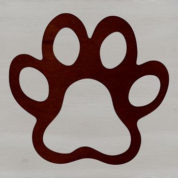 Graphic illustration of multiple animal paw shapes with clean lines and bold design.
