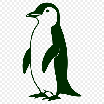 A detailed outline of a penguin suitable for use as vector art in various design software applications.