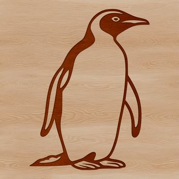 A vector graphic representation of a penguin standing in its natural habitat.