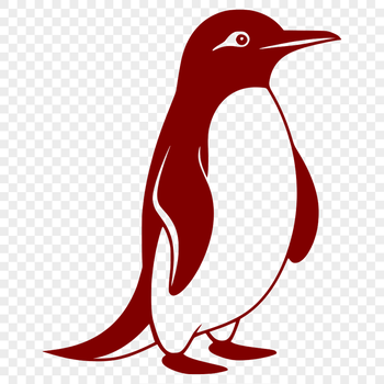 A cartoon penguin illustration created as vector art.