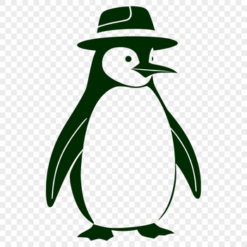 A vector illustration of a penguin wearing a hat, suitable for various uses including print and digital projects.