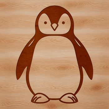 A stylized illustration of a penguin, suitable for digital design and crafting.