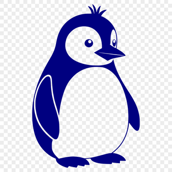 A simple illustration of a penguin, suitable for vector graphics design.