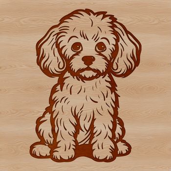 A sitting Poodle illustration suitable for vector art and design projects.