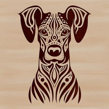 A high-quality vector image of a Doberman Pinscher's head.