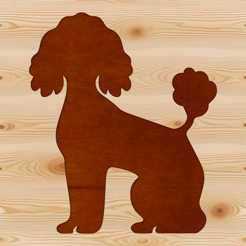 A standing poodle silhouette in vector format.