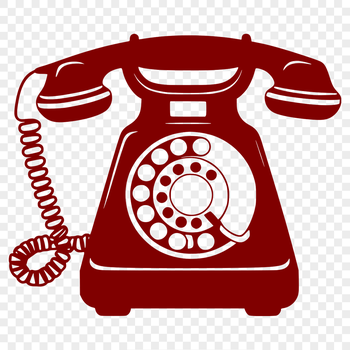 A simple telephone graphic designed as vector art.