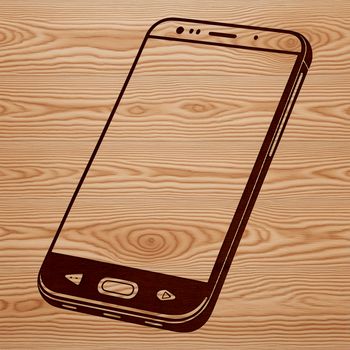 A high-resolution illustration of a modern mobile phone with clean lines and minimalist design.