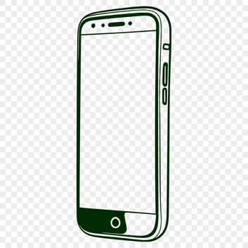 A high-resolution digital representation of a modern mobile phone, suitable for technology and design projects.