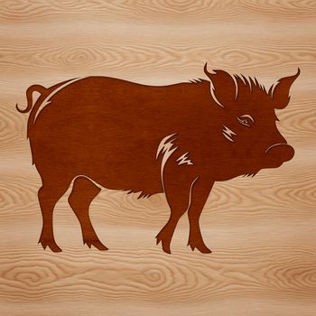 A standing pig with a simple design, ideal for vector graphics and digital artwork.