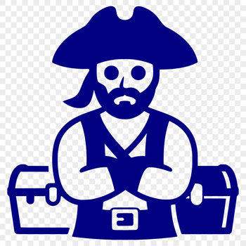 A vector illustration of a pirate character in various colors and poses.