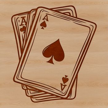 A set of playing cards with the ace of spades prominently displayed, suitable for various design projects.