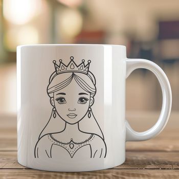 A stylized illustration of a female princess character created in vector format.