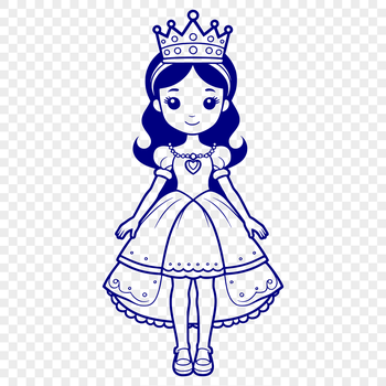 A stylized illustration of a young female princess with a royal crown, suitable for vector art designs.
