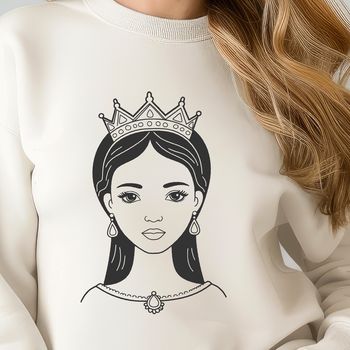A royalty-inspired female character design in vector format.