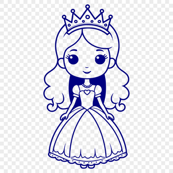 A young female character in royal attire, designed as a vector graphic.