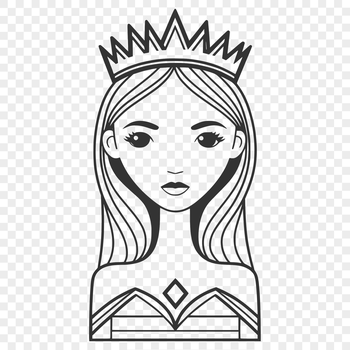 Female royalty illustration in vector format.