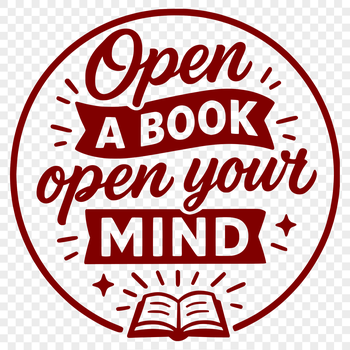 A vector illustration of a person reading a book with inspirational quotes surrounding them.
