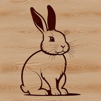An illustrated rabbit sitting on its hind legs, depicted in a simple vector style.