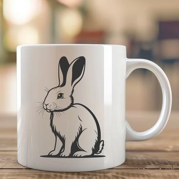 A simple, full-body rabbit illustration suitable for various digital formats such as PNG and PDF.