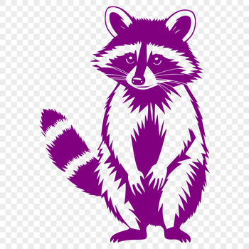 An editable SVG image of a raccoon suitable for use in digital design projects.