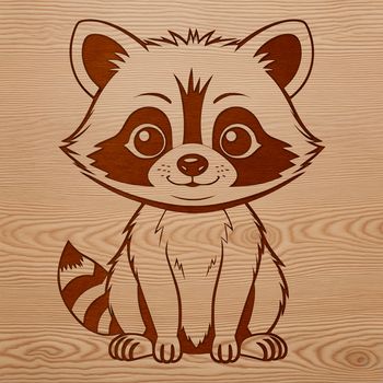 A digital illustration of a racoon in a simple vector design.