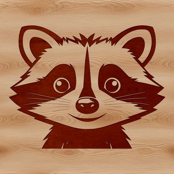 A digital illustration of a raccoon, created as a scalable vector graphic (SVG) file.