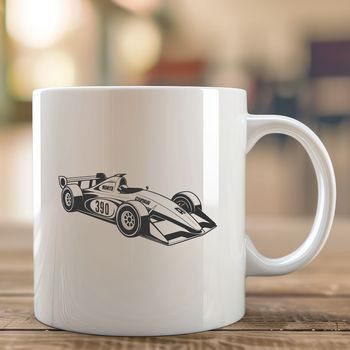 A detailed, high-resolution vector illustration of a racing car, suitable for commercial or personal projects.