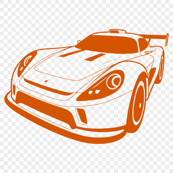 High-performance racing car illustration designed for digital cutting machines.