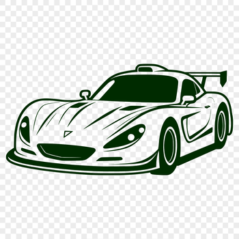 Racing car vector illustration with a sleek design, suitable for graphic designs and digital art projects.