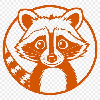 An SVG graphic of a raccoon designed for cutting machines like Cricut or laser cutting tools.