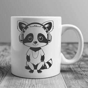 A raccoon graphic in vector format, ideal for digital designs and craft projects.
