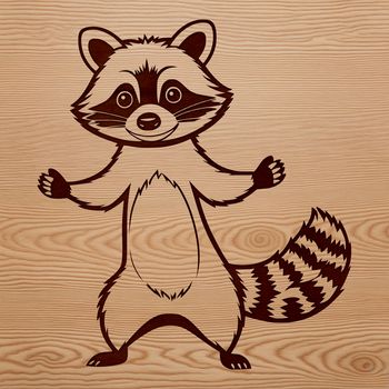 A digital representation of a raccoon designed as a scalable graphic element.