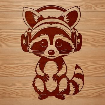 A simple raccoon illustration designed as a vector graphic, suitable for various design applications.