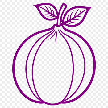 A high-quality digital illustration of a radish in outline form.