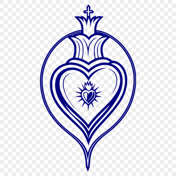 A vector representation of a Sacred Heart icon, suitable for digital design and cutting machines.