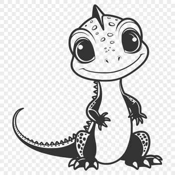A colorful, scaled reptile with a long tail, suitable for vector art and cutting machine designs.