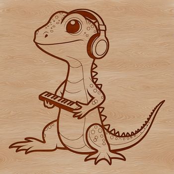 An illustrated lizard in a flat vector design style.