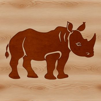 A detailed illustration of a rhino, suitable for cutting machines like Cricut or laser cutters.